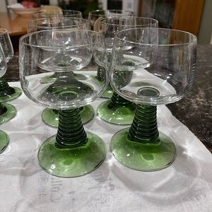 Luminarc - France crystal D’Arques green beehive Roemer wine/water/cordial